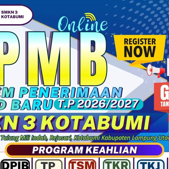 Sampul informasi penerimaan murid baru SMKN 3 Kotabumi