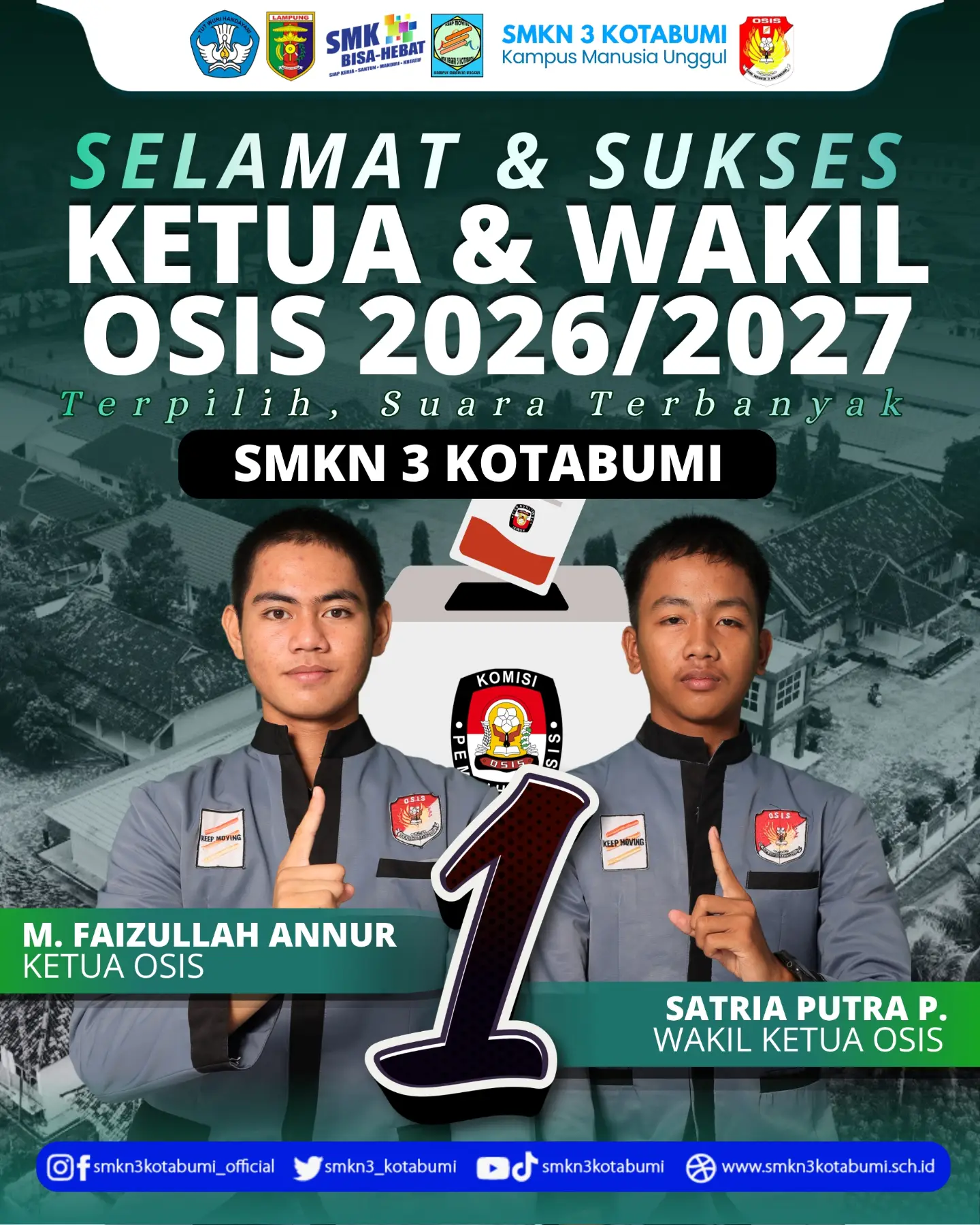 Selamat & Sukses Ketua dan Wakil OSIS 2026/2027