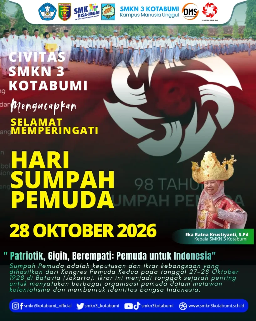 Selamat Hari Sumpah Pemuda, 28 Oktober 2026